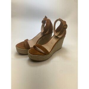 L'Agence Womens Brown Strap Espadrille Wedge Sandal Sz 9